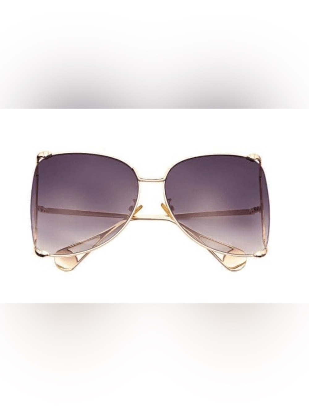 Gold Frame Gradient Lens Sunglasses - Gold - Picture 3 of 6
